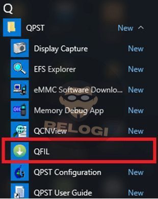 buka software QFIL