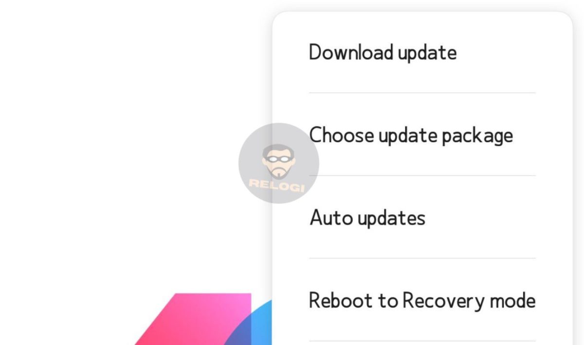 Choose update package Xiaomi